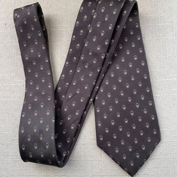 Christian Dior Men Tie ALL SILK Brown Tone Necktie CD Tie - Picture 4 of 9